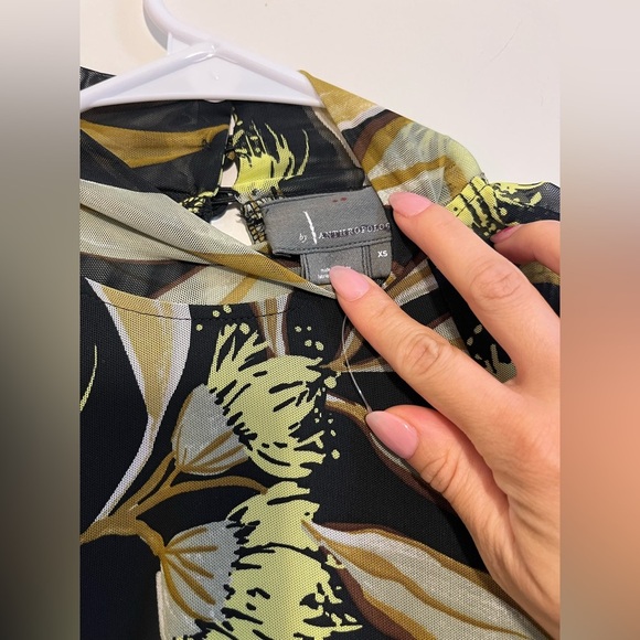 By Anthropologie Long-Sleeve Mock-Neck Printed Slim Midi Dress - Picture 5 of 6